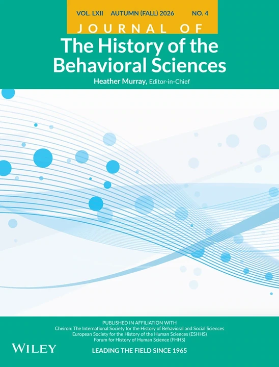 JOURNAL OF THE HISTORY OF THE BEHAVIORAL SCIENCES 期刊封面