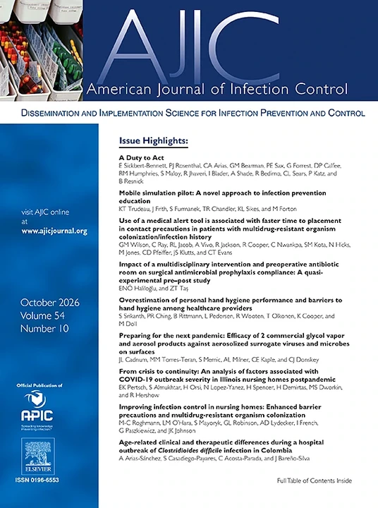 AMERICAN JOURNAL OF INFECTION CONTROL journal cover