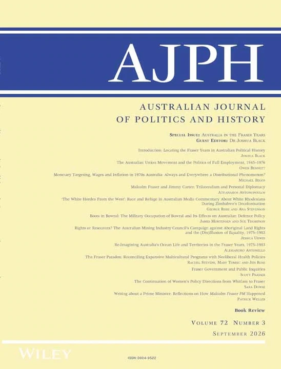 AUSTRALIAN JOURNAL OF POLITICS AND HISTORY journal cover