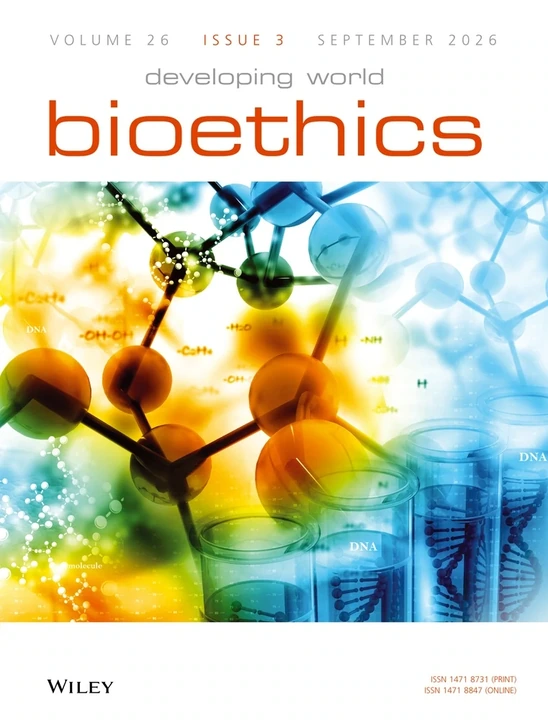 Developing World Bioethics journal cover