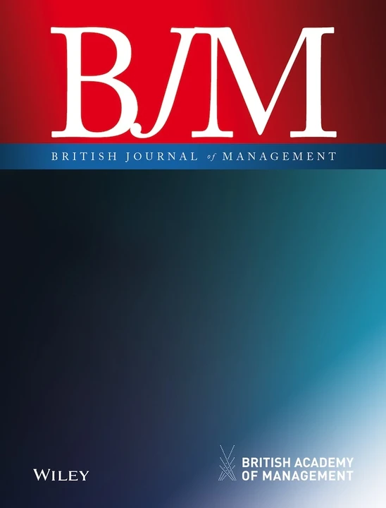 BRITISH JOURNAL OF MANAGEMENT journal cover