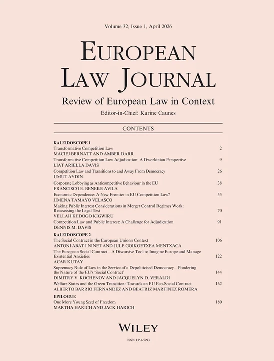 European Law Journal journal cover