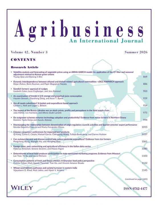 Agribusiness journal cover