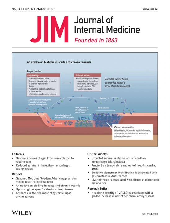 JOURNAL OF INTERNAL MEDICINE 期刊封面