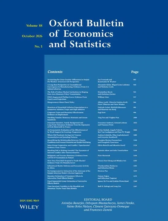 OXFORD BULLETIN OF ECONOMICS AND STATISTICS journal cover