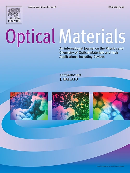 OPTICAL MATERIALS 期刊封面