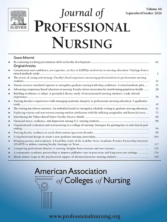 JOURNAL OF PROFESSIONAL NURSING journal cover
