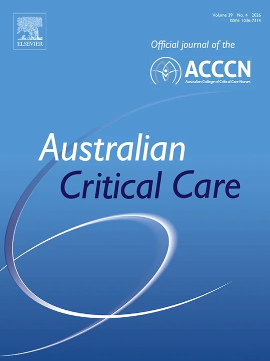 Australian Critical Care journal cover