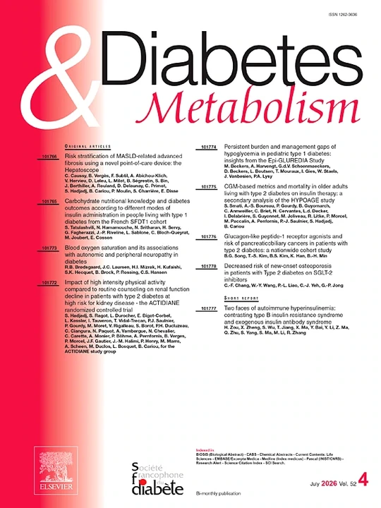 DIABETES & METABOLISM 期刊封面
