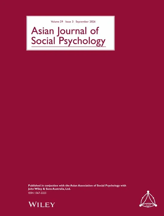 ASIAN JOURNAL OF SOCIAL PSYCHOLOGY journal cover