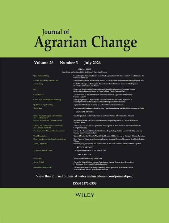 Journal of Agrarian Change 期刊封面