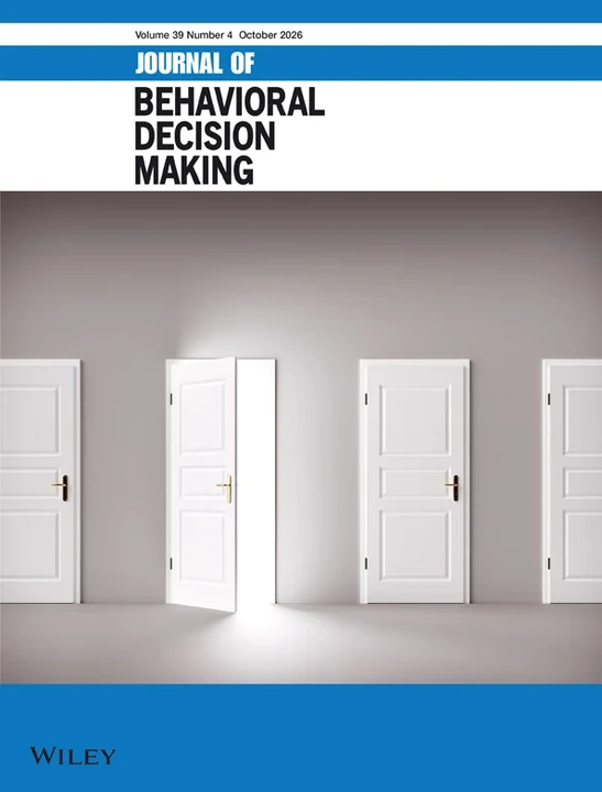 JOURNAL OF BEHAVIORAL DECISION MAKING journal cover