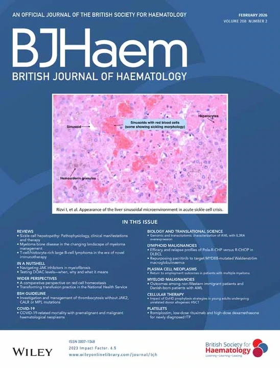 BRITISH JOURNAL OF HAEMATOLOGY journal cover