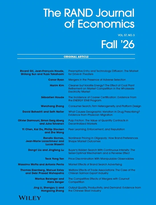 RAND JOURNAL OF ECONOMICS journal cover