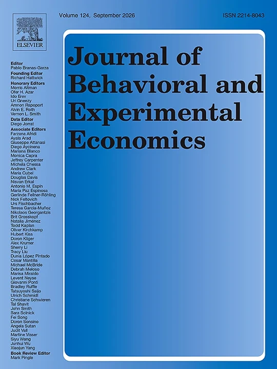 Journal of Behavioral and Experimental Economics journal cover