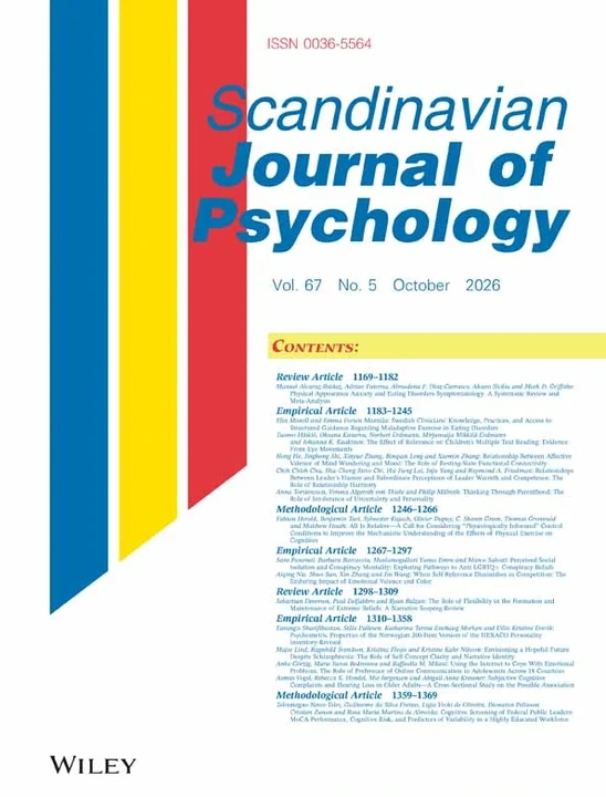 SCANDINAVIAN JOURNAL OF PSYCHOLOGY journal cover