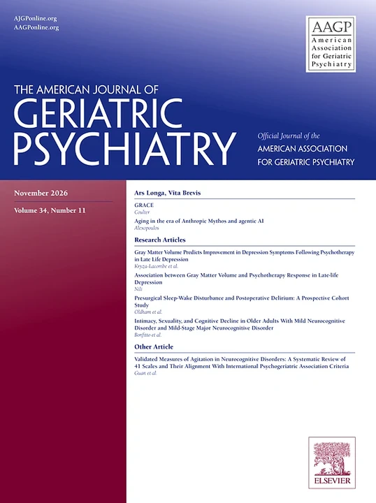 AMERICAN JOURNAL OF GERIATRIC PSYCHIATRY journal cover