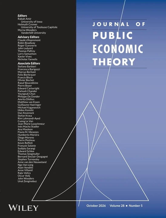 Journal of Public Economic Theory 期刊封面