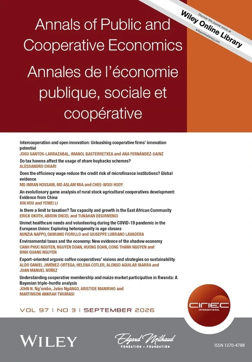 Annals of Public and Cooperative Economics journal cover