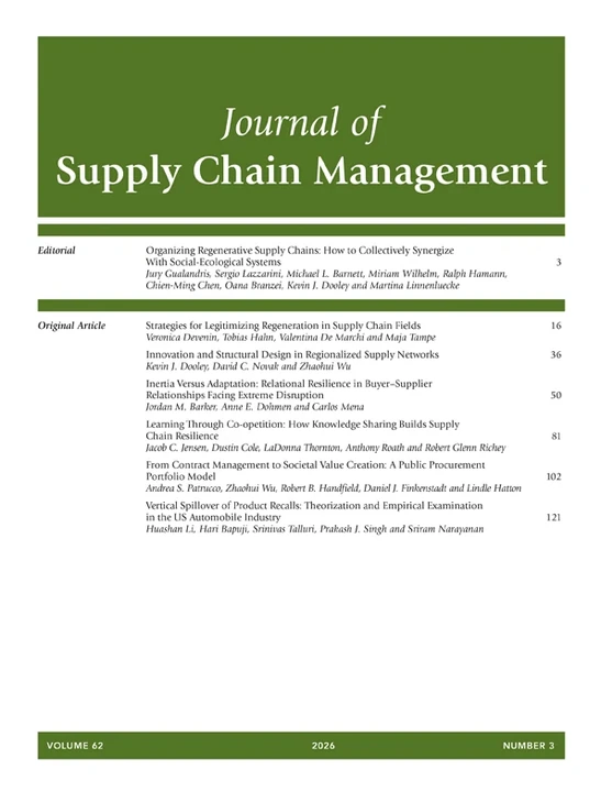 Journal of Supply Chain Management journal cover