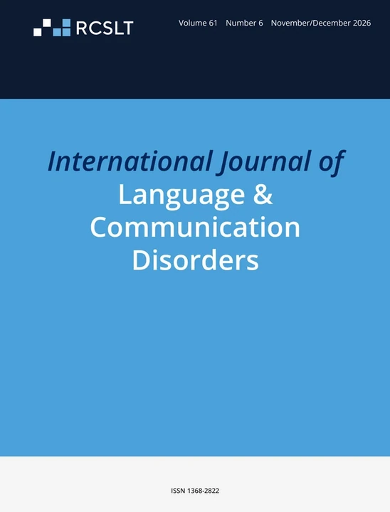 INTERNATIONAL JOURNAL OF LANGUAGE & COMMUNICATION DISORDERS journal cover