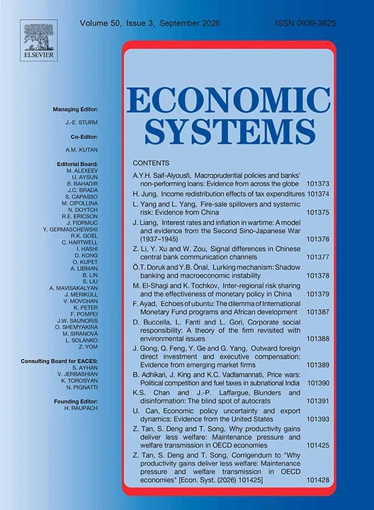 Economic Systems journal cover