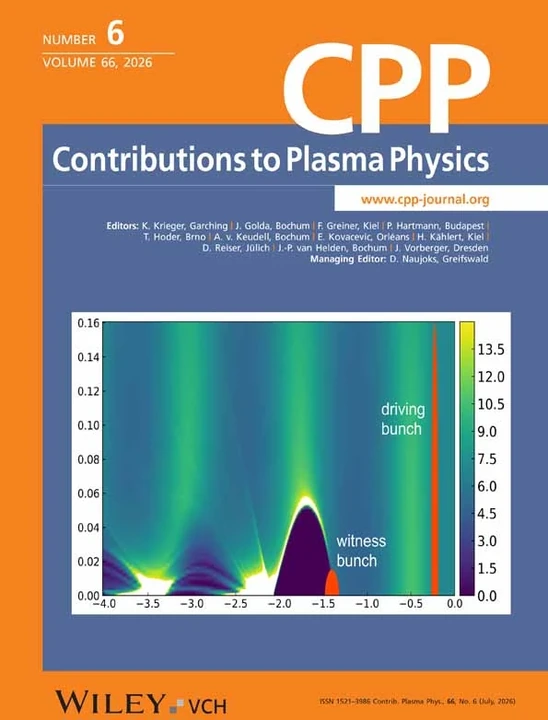 CONTRIBUTIONS TO PLASMA PHYSICS journal cover