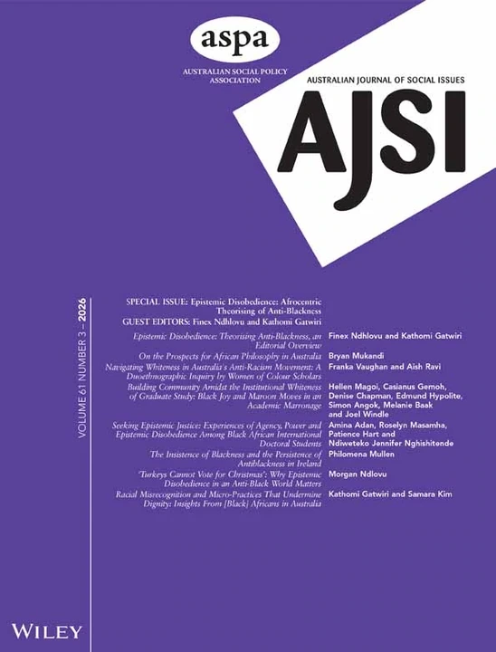 AUSTRALIAN JOURNAL OF SOCIAL ISSUES 期刊封面