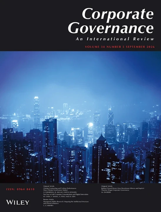 CORPORATE GOVERNANCE-AN INTERNATIONAL REVIEW 期刊封面