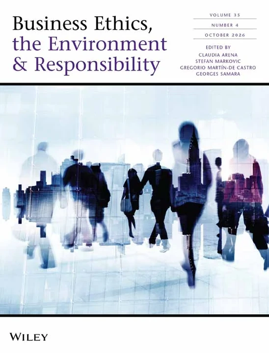 Business Ethics the Environment & Responsibility journal cover