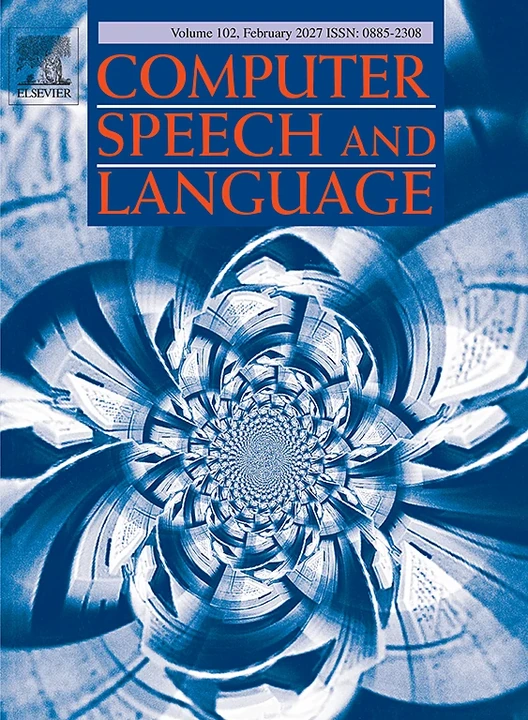 COMPUTER SPEECH AND LANGUAGE 期刊封面