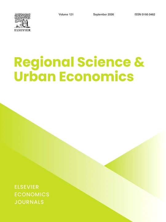 REGIONAL SCIENCE AND URBAN ECONOMICS journal cover