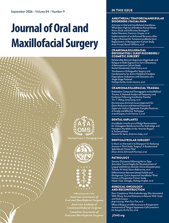 JOURNAL OF ORAL AND MAXILLOFACIAL SURGERY journal cover
