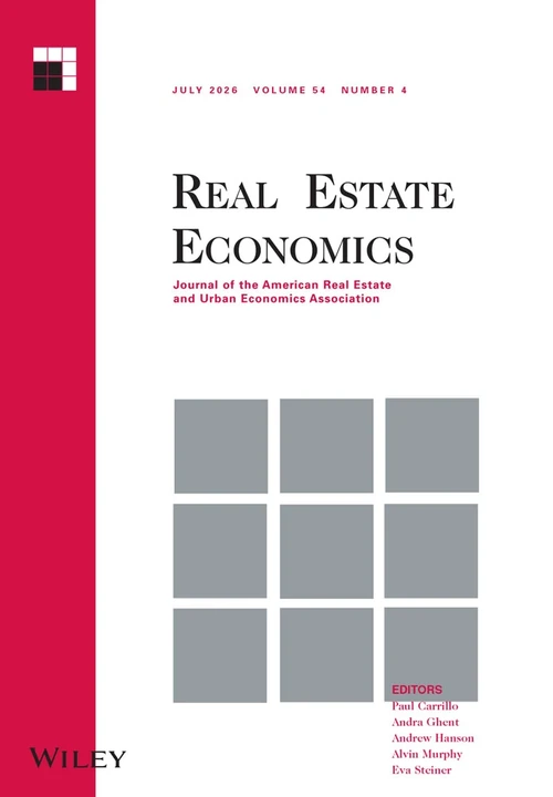REAL ESTATE ECONOMICS journal cover