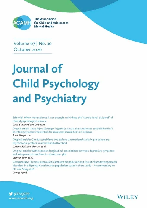 JOURNAL OF CHILD PSYCHOLOGY AND PSYCHIATRY 期刊封面