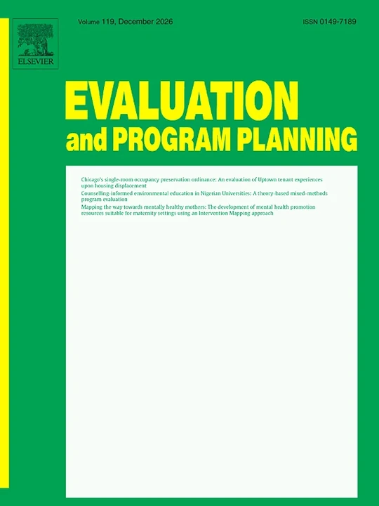 EVALUATION AND PROGRAM PLANNING 期刊封面