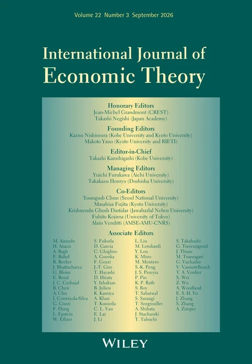 International Journal of Economic Theory journal cover