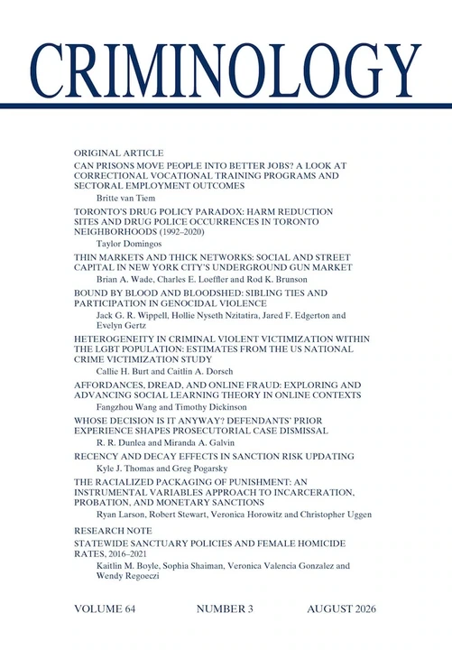 CRIMINOLOGY journal cover