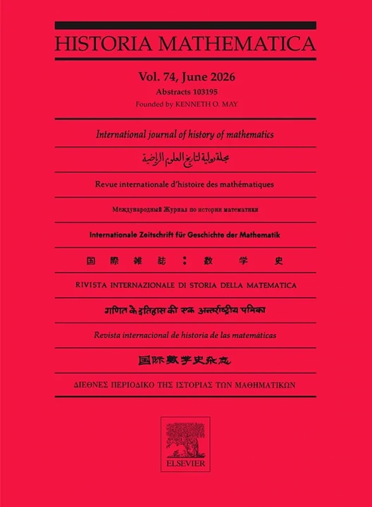 HISTORIA MATHEMATICA journal cover