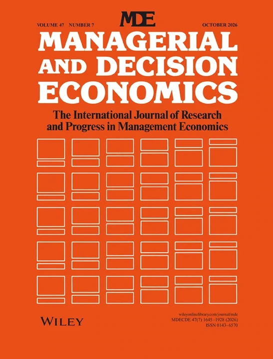 MANAGERIAL AND DECISION ECONOMICS 期刊封面