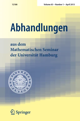 ABHANDLUNGEN AUS DEM MATHEMATISCHEN SEMINAR DER UNIVERSITAT HAMBURG 期刊封面