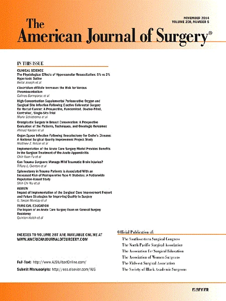 AMERICAN JOURNAL OF SURGERY journal cover