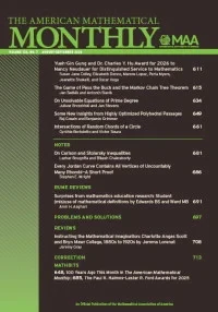 AMERICAN MATHEMATICAL MONTHLY journal cover
