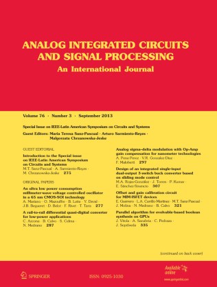 ANALOG INTEGRATED CIRCUITS AND SIGNAL PROCESSING 期刊封面
