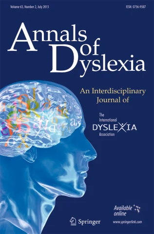 ANNALS OF DYSLEXIA journal cover