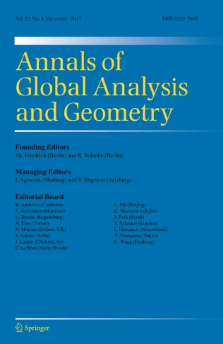 ANNALS OF GLOBAL ANALYSIS AND GEOMETRY journal cover