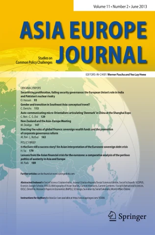 Asia Europe Journal journal cover