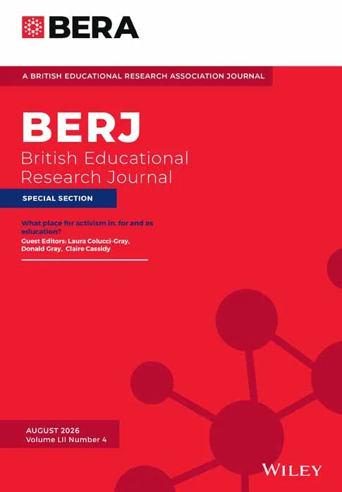 BRITISH EDUCATIONAL RESEARCH JOURNAL journal cover