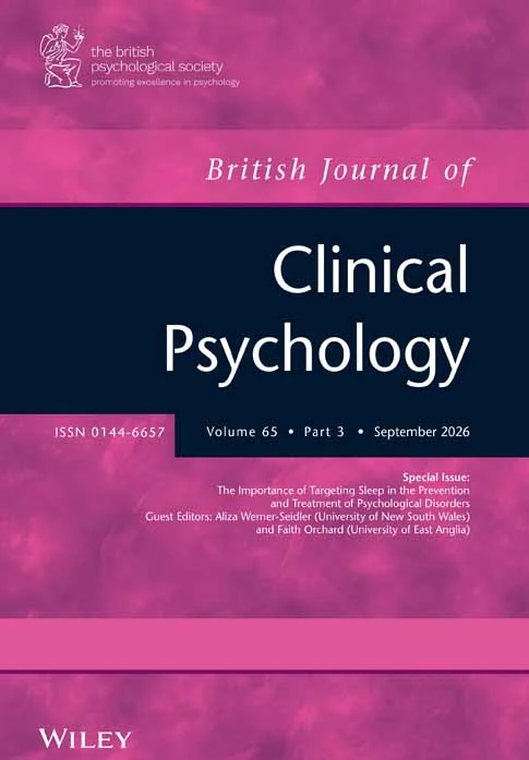 BRITISH JOURNAL OF CLINICAL PSYCHOLOGY 期刊封面