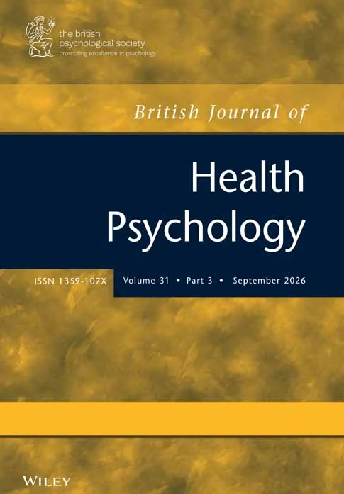 BRITISH JOURNAL OF HEALTH PSYCHOLOGY journal cover